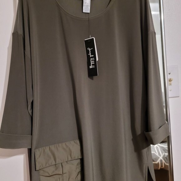 Joseph Ribkoff 3/4 sleeve top with pocket - Picture 2 of 5